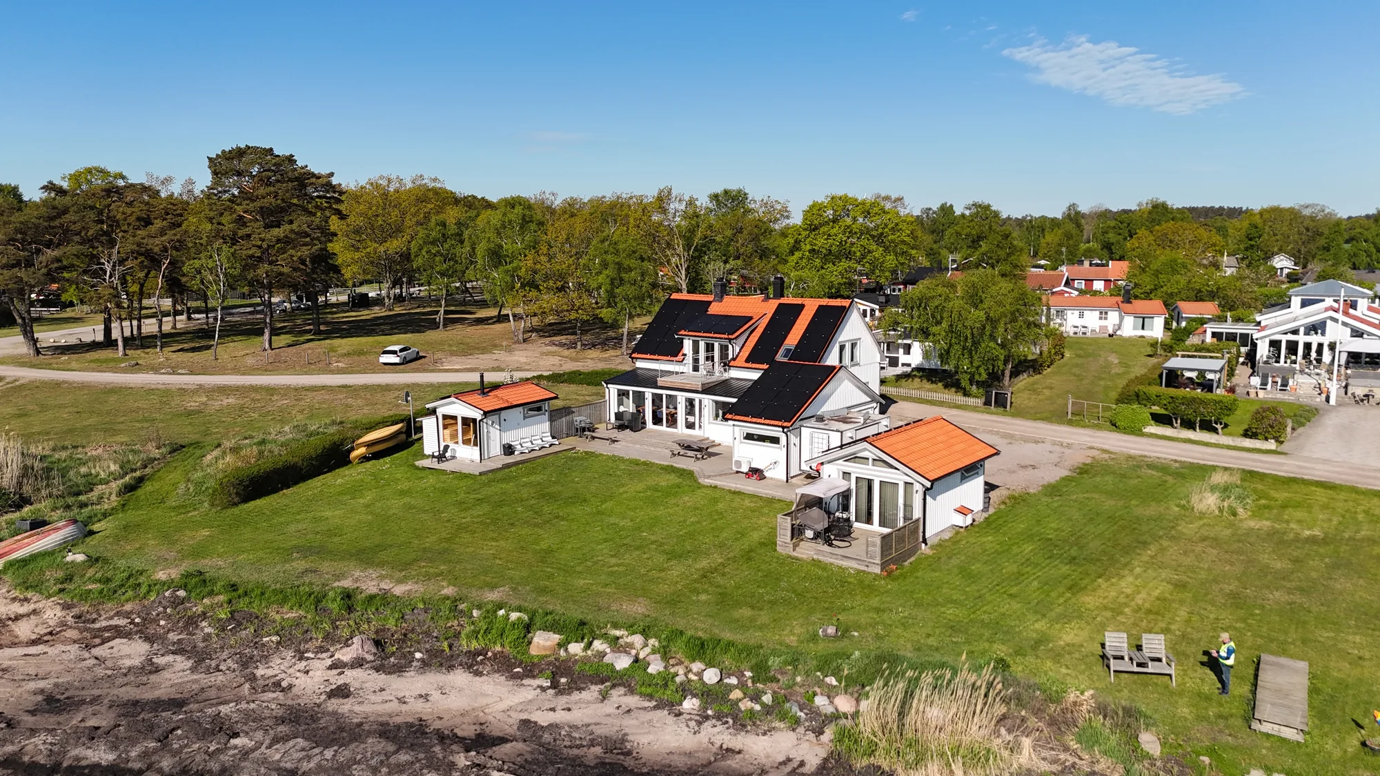 Luftaufnahme Ferienhaus am Meer